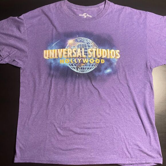 Universal Studios Hollywood Retro T-shirt Mens Medium Purple Unisex Crew Tee XL - Picture 1 of 4
